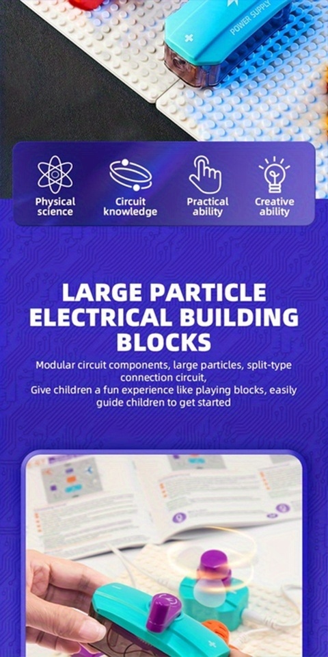 stem circuit building science experiment kit with voice control recording all in one electronics construction set with safety step by step projects adults birthday christmas thanksgiving halloween gift batteries not included white blue learning system for stem for learning Product details 1