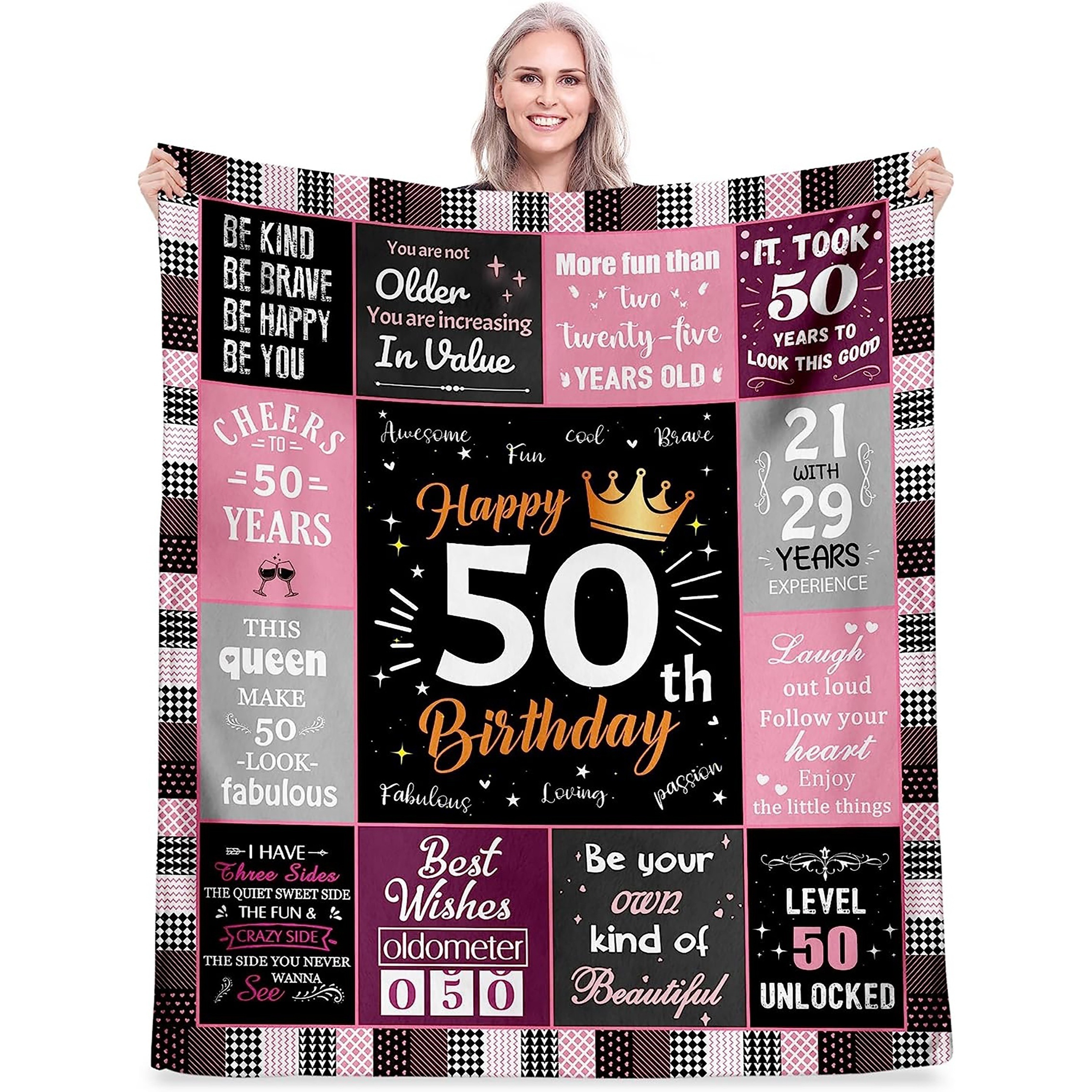 

1pc Funny Blanket, 50th Birthday Gift For Women, Perfect For Moms, Wives, Sisters, Outdoor Camping Trip Blanket