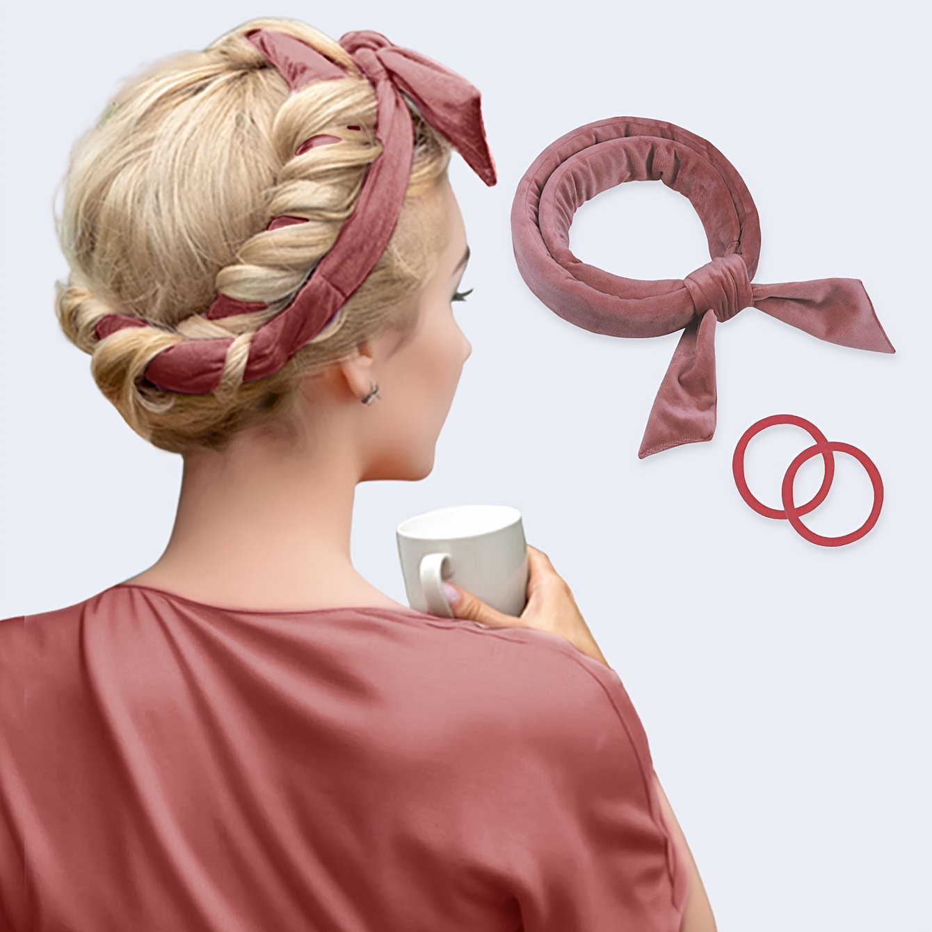 

Heatless Hair Curlers For Women, Curling Rod Headband With Scrunchie, Sleep-in Ribbon Rollers, Gentle Diy Styling Tool For Waves, For Curly Hair Types