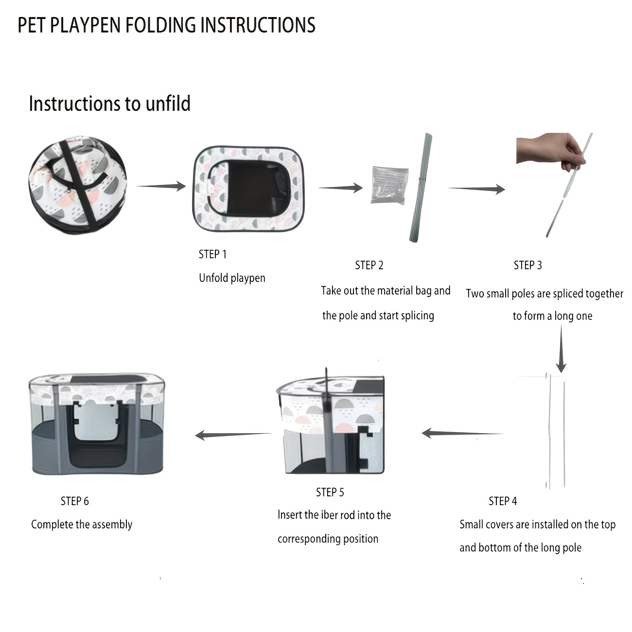 Rectangular pet playpen assembly instructions