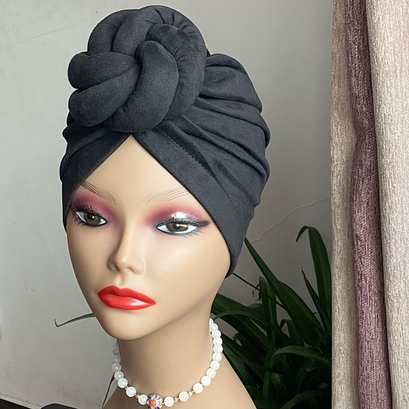 

3d Twist Knot Turban Hat, Solid Color Breathable Chemo Hat, Lightweight Sunscreen Head Cap For Women