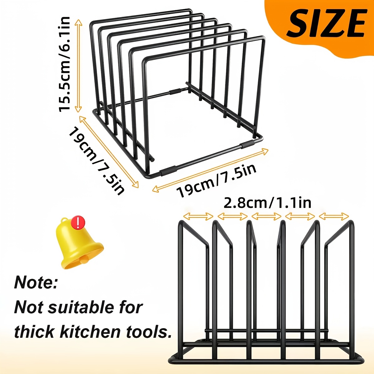 TEMU Kitchen Cabinet Organizer, Steel Cookware Rack, With 5 Slots For Frying Pan Baking Sheet And Cutting Board Rack - Baking Tray Holder Storage