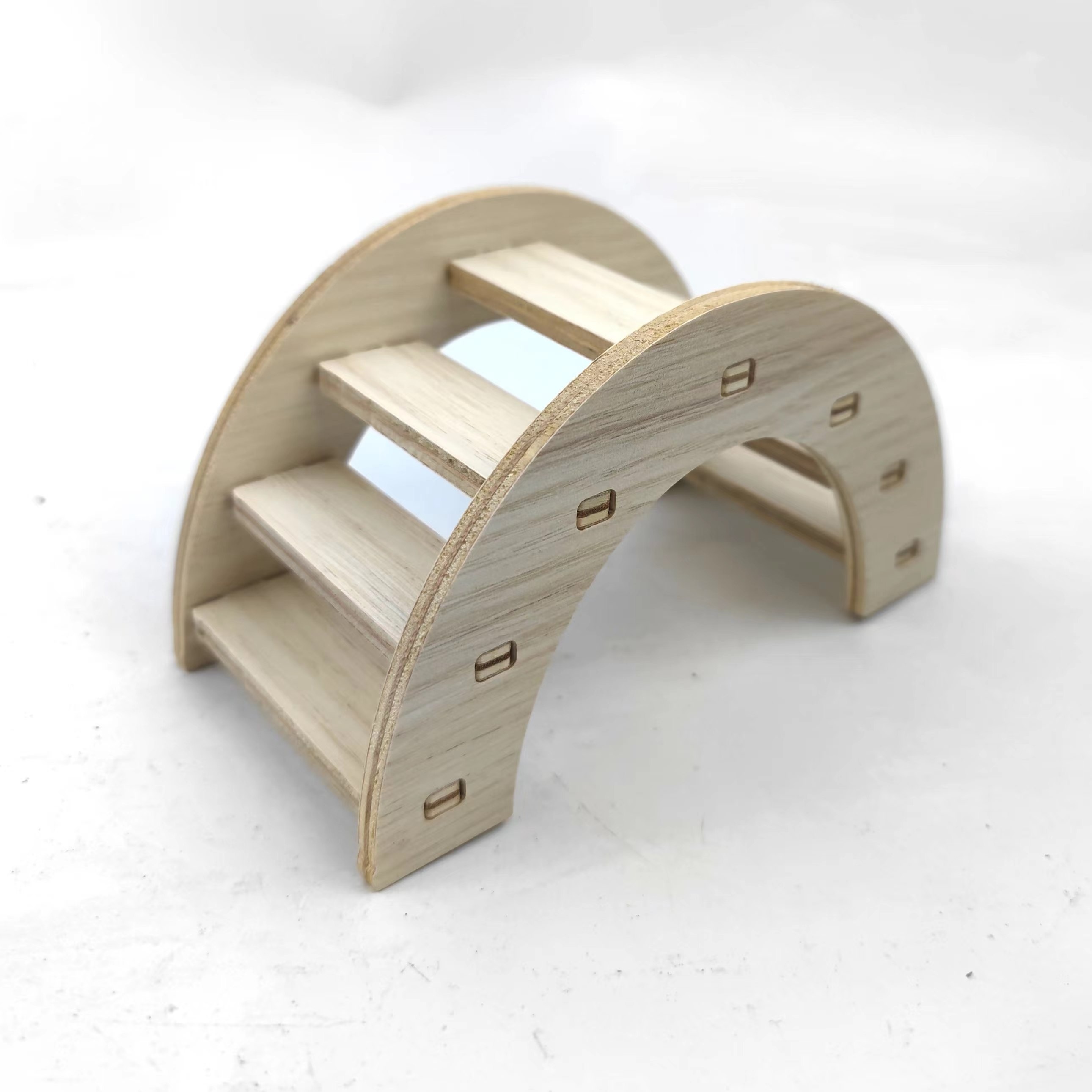 Image of Wooden Toy Bridge, Climbing Ladder, Cage, And Decoration Item For Small Hamster, Wooden Bridge For Fun And Entertainment For Golden Hamsters.