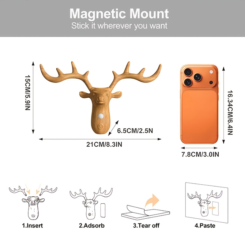 smart led deer wall lamp with touch dimming and motion sensor 1200mah usb rechargeable night light wireless magnetic wall light suitable for stairs porch   cabinets living room and bar cabinet Product details 3