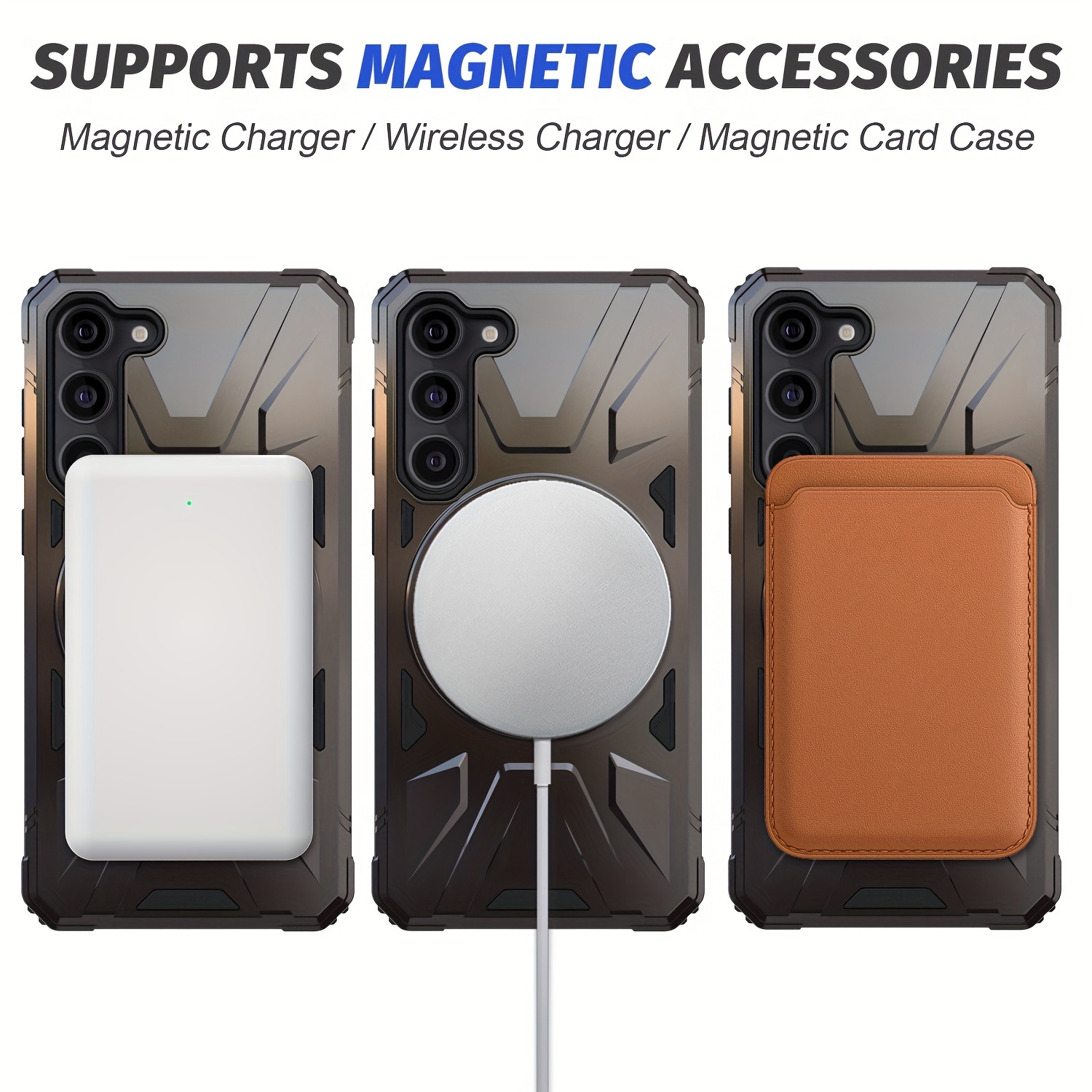 Compatible With Samsung GalaxyS24/S24+/S24 Plus/S24 Ultra 5G Hard Phone Case Shockproof Protection Magnetic Ring Kickstand Holder_voghion.com