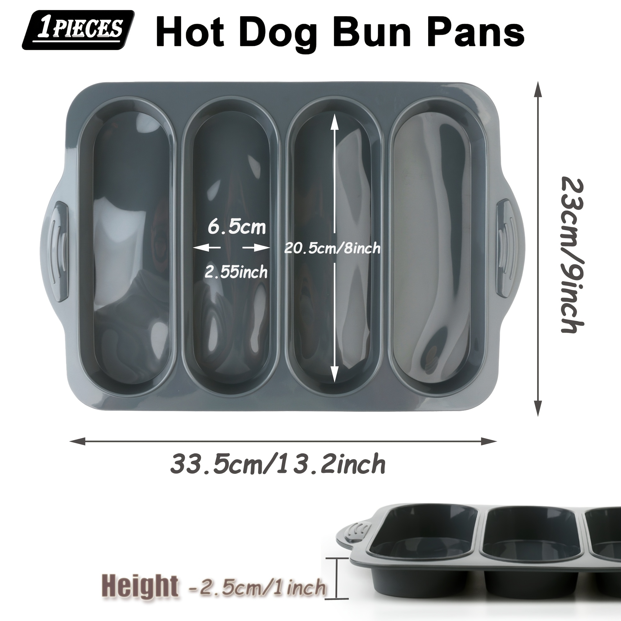 Image of 4-hole Silicone French Strip Bread Baking Tray | Thick , Suitable For French Bread, , , Desserts, Large Chocolate Pieces - Ideal For Thanksgiving, Christmas, Hanukkah, Valentine's Day, Labor Day