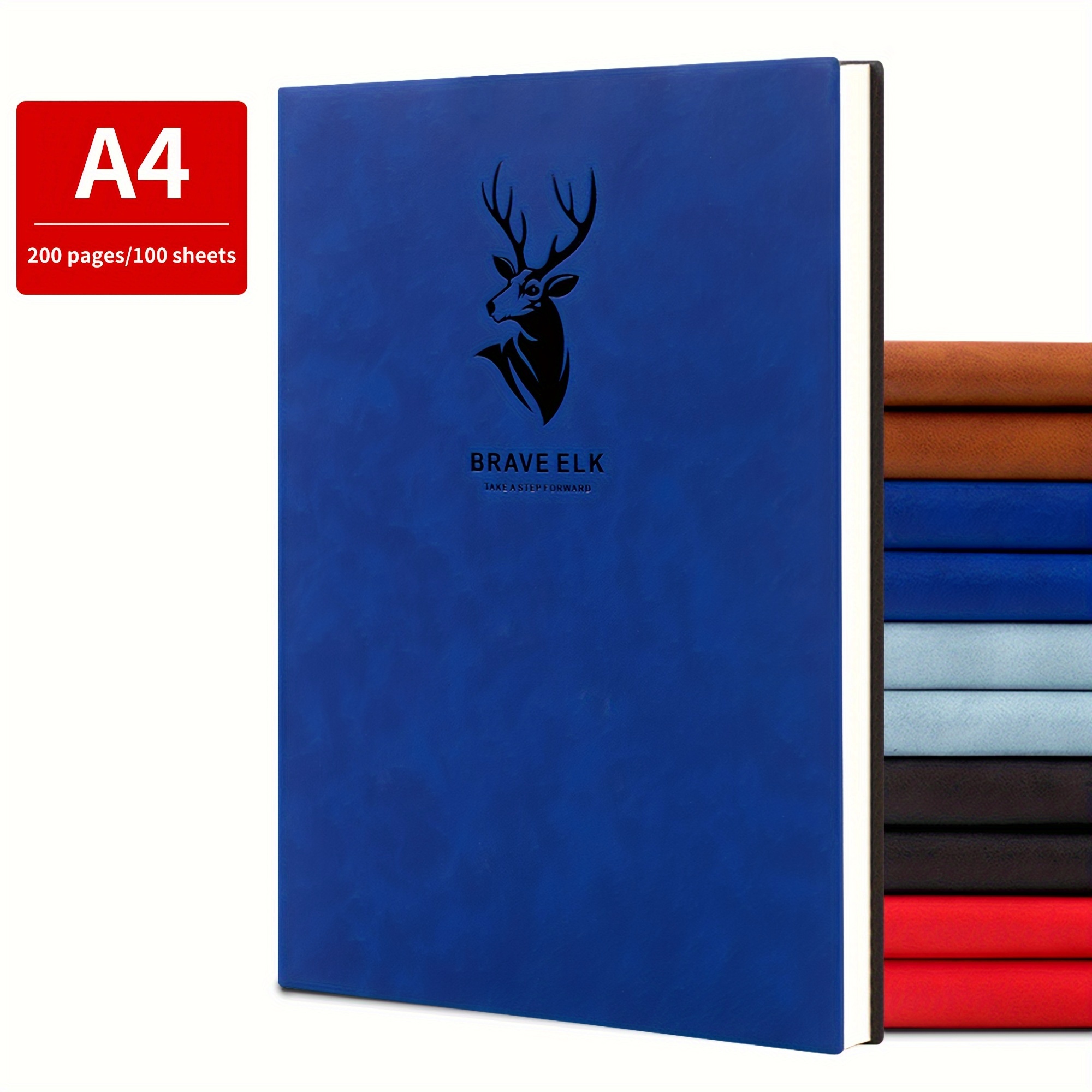 Image of A4 Hot Lettering Antler Line Notebook | Leather Journal With Glossy End, Vintage Style, Lined Pages, Soft Cover