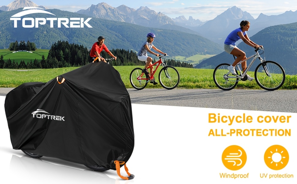 TOPTREK Pro-Grade 210D Oxford 3-Layer Bike Cover | 2 Sizes | Tear-Resistant Sun Shield | Secure Lock Hole | Travel Bag