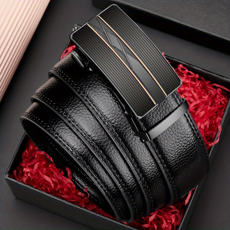 

Oyifan Men' Genuine Leather Belt With Automatic Alloy - Sleek , Jeans & Casual Wear