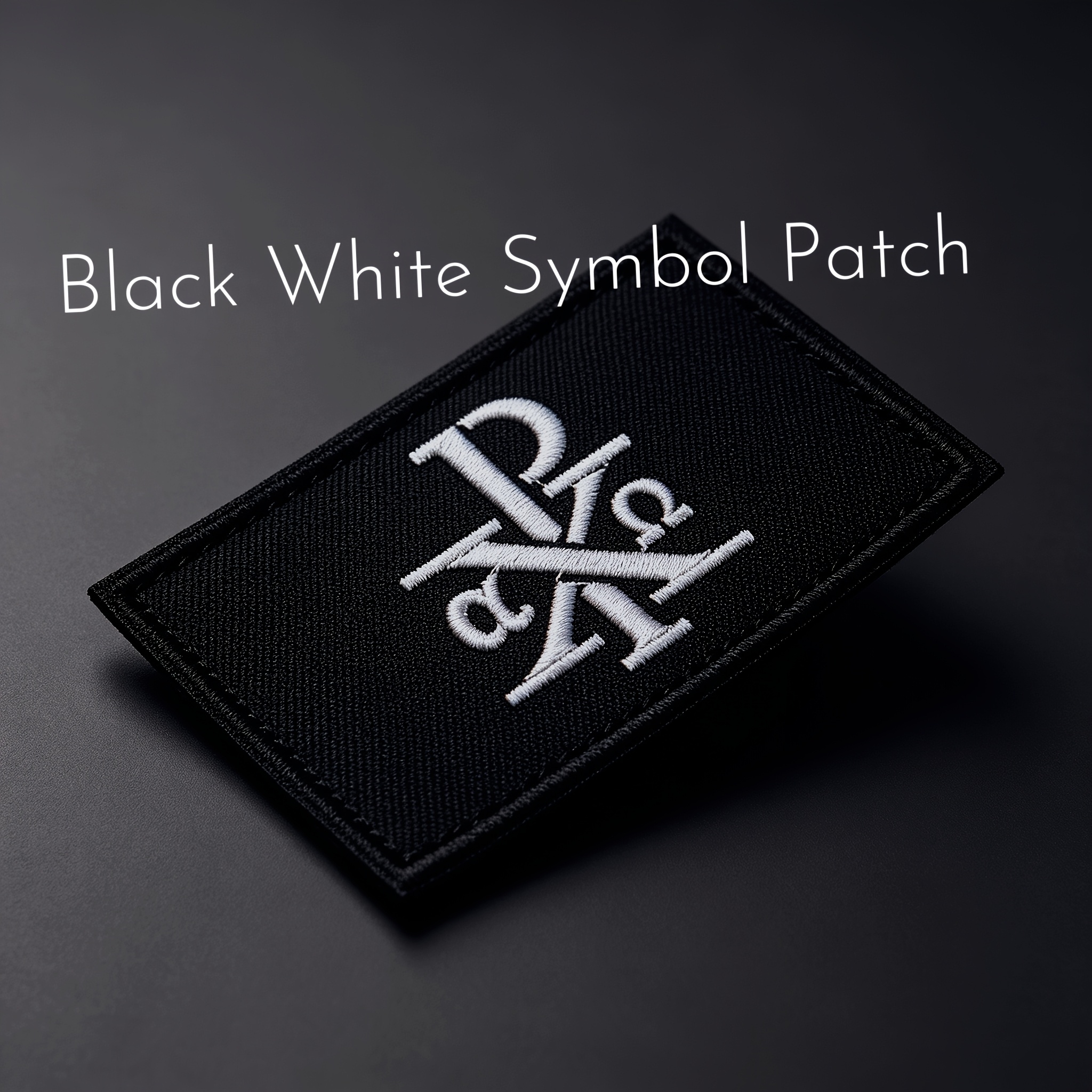 TEMU 1pc 1pcs Black White Holy Symbol Hook & Loop Patch Suitable For Backpacks, Clothes, Hats - Hook-and-loop Backing With Holy Emblem, Hand Washable