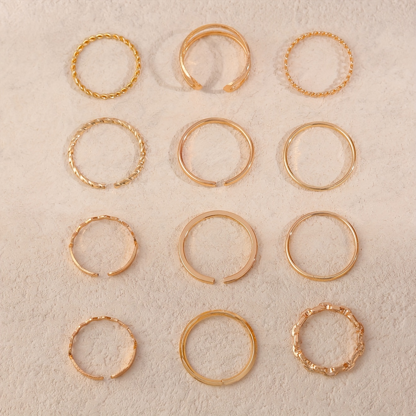 12pcs High-End Versatile Chain Ring Set
