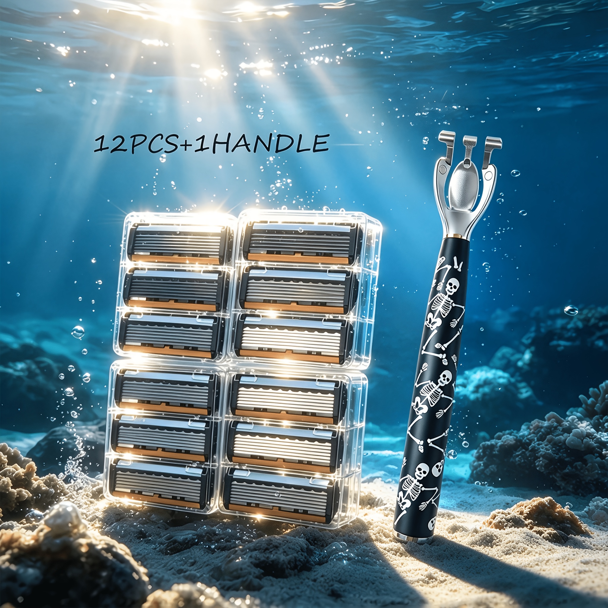 TEMU Unisex, Fully Washable, One-button Blade Replacement, Smooth Shaving, Set Includes 12pcs Replacement , Essential, Gift - Manual Shaver
