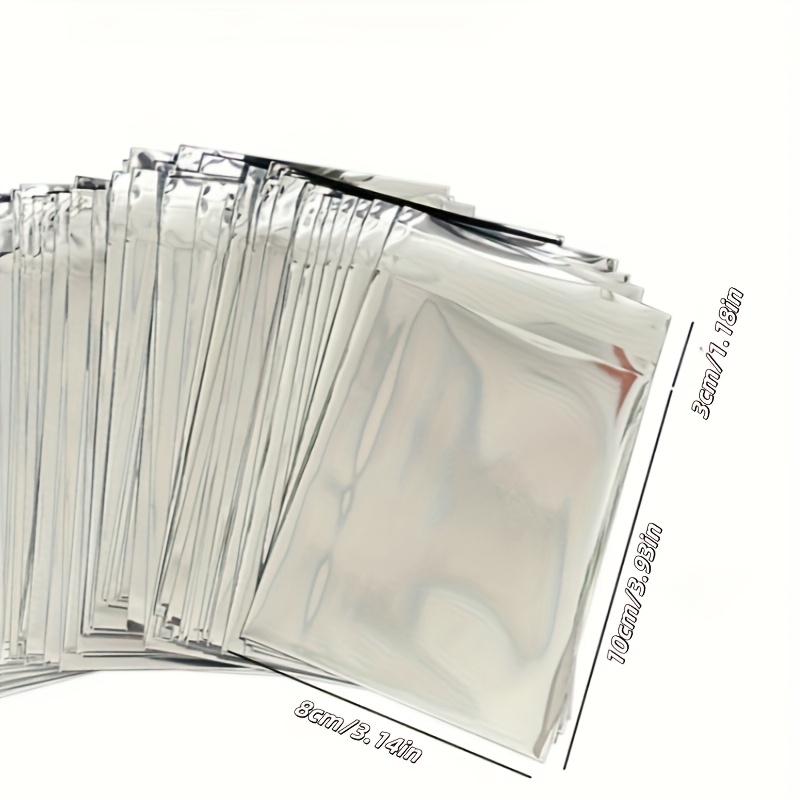 E-shop 100 Stück Silberne Spiegel Selbstklebende Beutel, Kleine Clip-Verschlussbeutel, Box-Verpackung, Silberne Spiegel Selbstversiegelnde