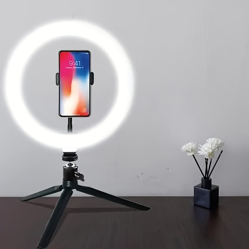 

10 Inch With Tripod And Phone Holder, Adjustable Phone Holder With Dimming Function, Suitable For Videos, Photography, Selfies, Vlog, Makeup, Live Streaming