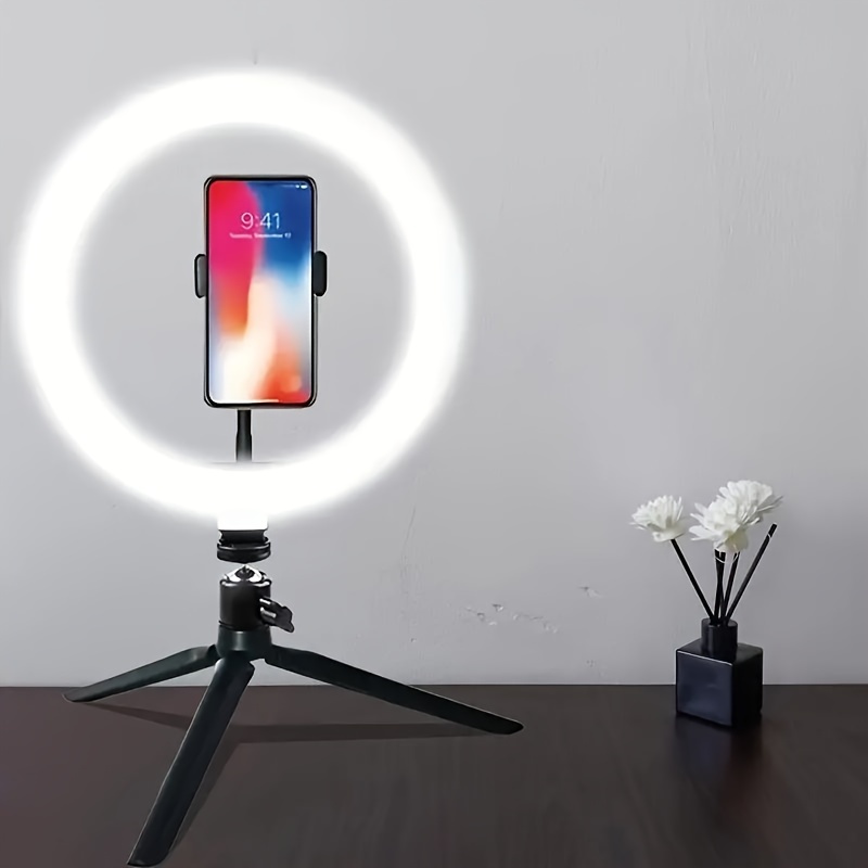 

10 Inch With Tripod And Phone Holder, Adjustable Phone Holder With Dimming Function, Suitable For Youtube Videos, Photography, Selfies, Vlog, Makeup, Live Streaming