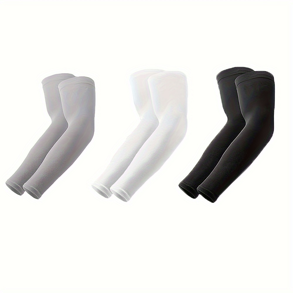 3 pairs cooling arm sleeves breathable elastic quick dry fabric ideal for summer for sports and cycling