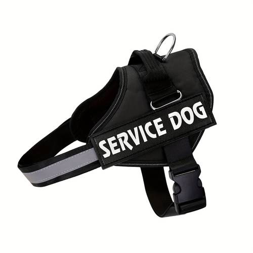 service dog harness easy pet vest harness reflective breathable pet halters with nylon handle tugging or choking for small medium large dogs without battery