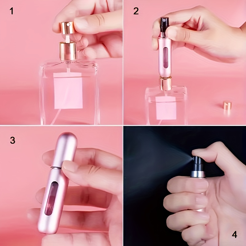 

5pcs Refillable Perfume Spray Bottle - 5ml Dispenser, Bottom Self-pumping Spray Bottle, Perfect For Travel (empty Bottle)