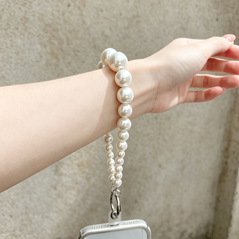 TEMU Accessoires de coque de téléphone à faire soi-même, Chaîne dragonne à perles, Chaîne pour sac à main à perles, Coque de téléphone tendance pour