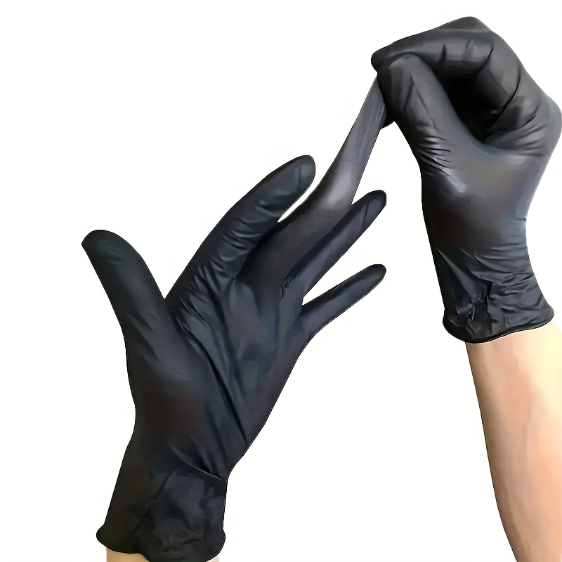 Disposable Black Nitrile Gloves Available in Packs of 20, 50, Or 100, Suitable for Tattooing, Nail Care, Painting, Dishwashing, Cleaning, Pet Bathing, And Household Kitchen And Bathroom Cleaning.