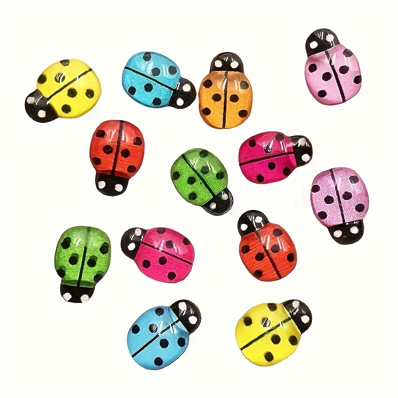 

24pcs Resin Ladybug Flat Back Crafts Decoration Gift Wedding Party Decoration, Diy Jewelry Craft Supplies