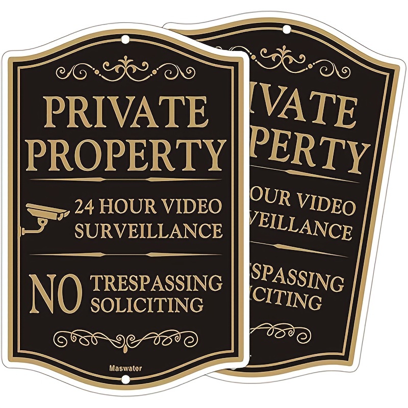 

Large No Trespassing Sign, 2-pack 12" X 18" No Soliciting 24 Hour Video Surveillance Yard Signs, Reflective Aluminum, Fade Resistant, Uv & Waterproof