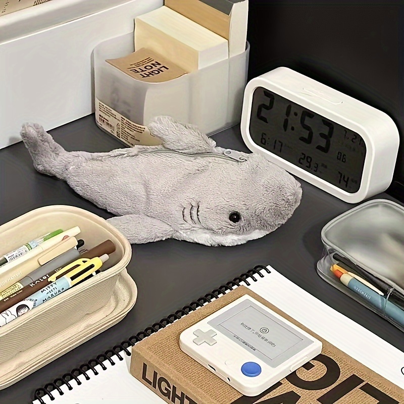 

Cute Plush Shark Pencil Case Stationery School Supplies Kawaii Back To School Storage Bag Pen Bag Stationery