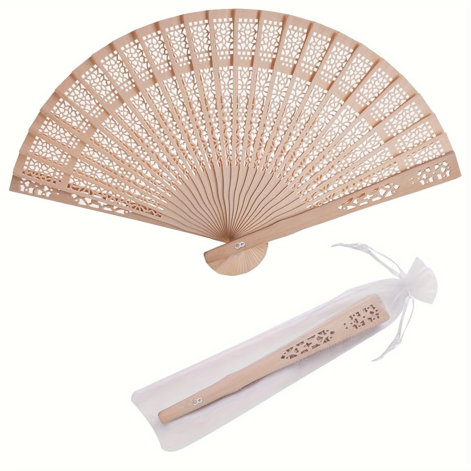 TEMU 50 Sets Wooden Hand Wooden Folding For Wedding Guest Shower Gifts Favors Wooden With Gift Bags Bridal Shower, Birthday Gift, Party Favors And Home Decorations