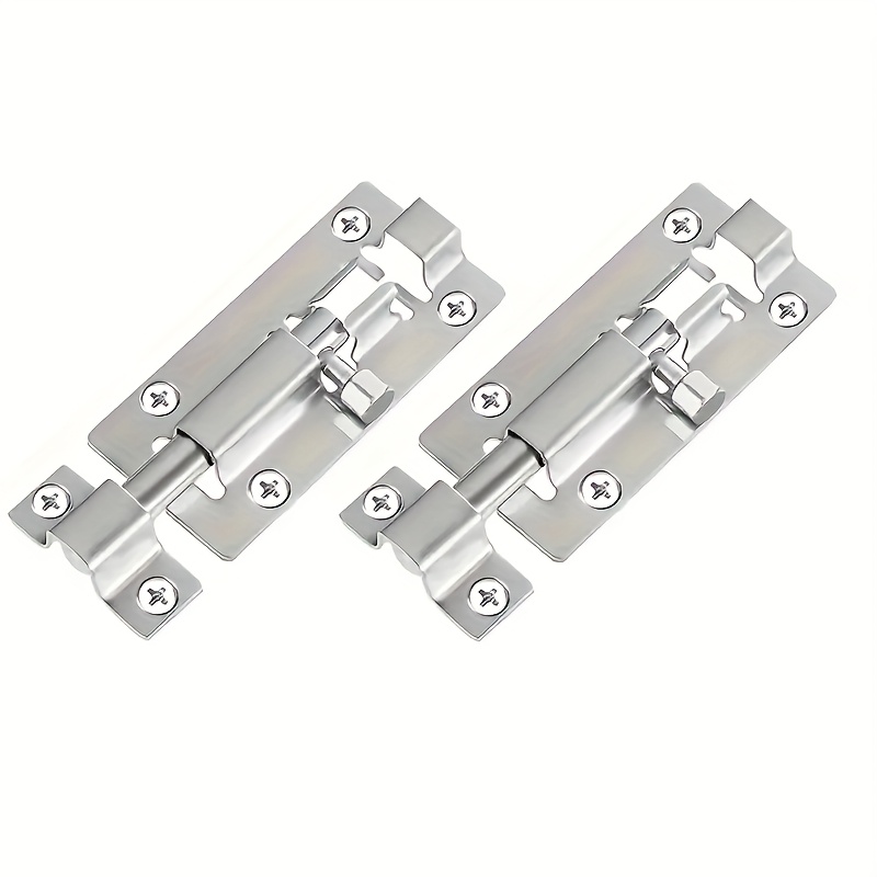 1/2/4pcs 4inch Heavy-duty Stainless Steel Door Bolt Locks - Thickened Security Pin For Wood , Ensures Privacy & Safety,thickened Stainless Steel Door Slide Lock