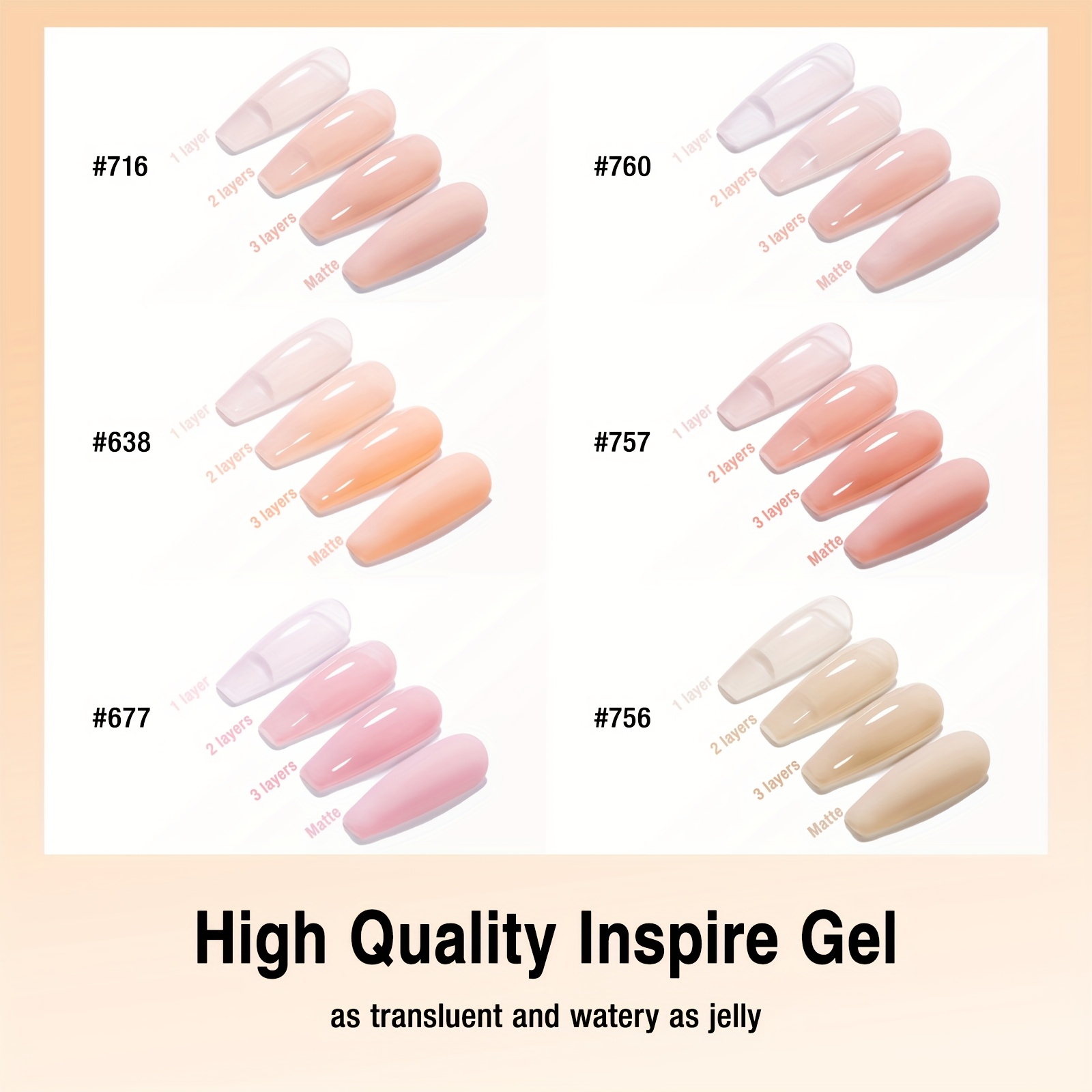 TEMU Candy Lover Nail Polish, 6 Colors Polish Set, Sheer Pink Milky Gel Polish, Translucent Nail Polish