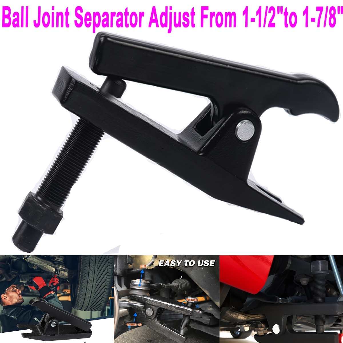 

Front Joint Ball Joint Separator Adjusts From 1-to 1-7/8", Universal Ball Joint Separator Ball Joint Separator Tie Tool Front End Service Tie Tool Set On Cars, Trucks,