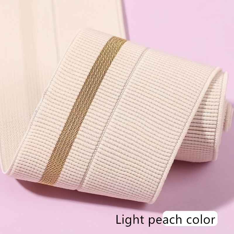 TEMU Dobladillo acanalado de de 2 yardas*6 cm de ancho con elástico dorado, cinturilla elástica de elasticidad - Adecuado para faldas, ropa,