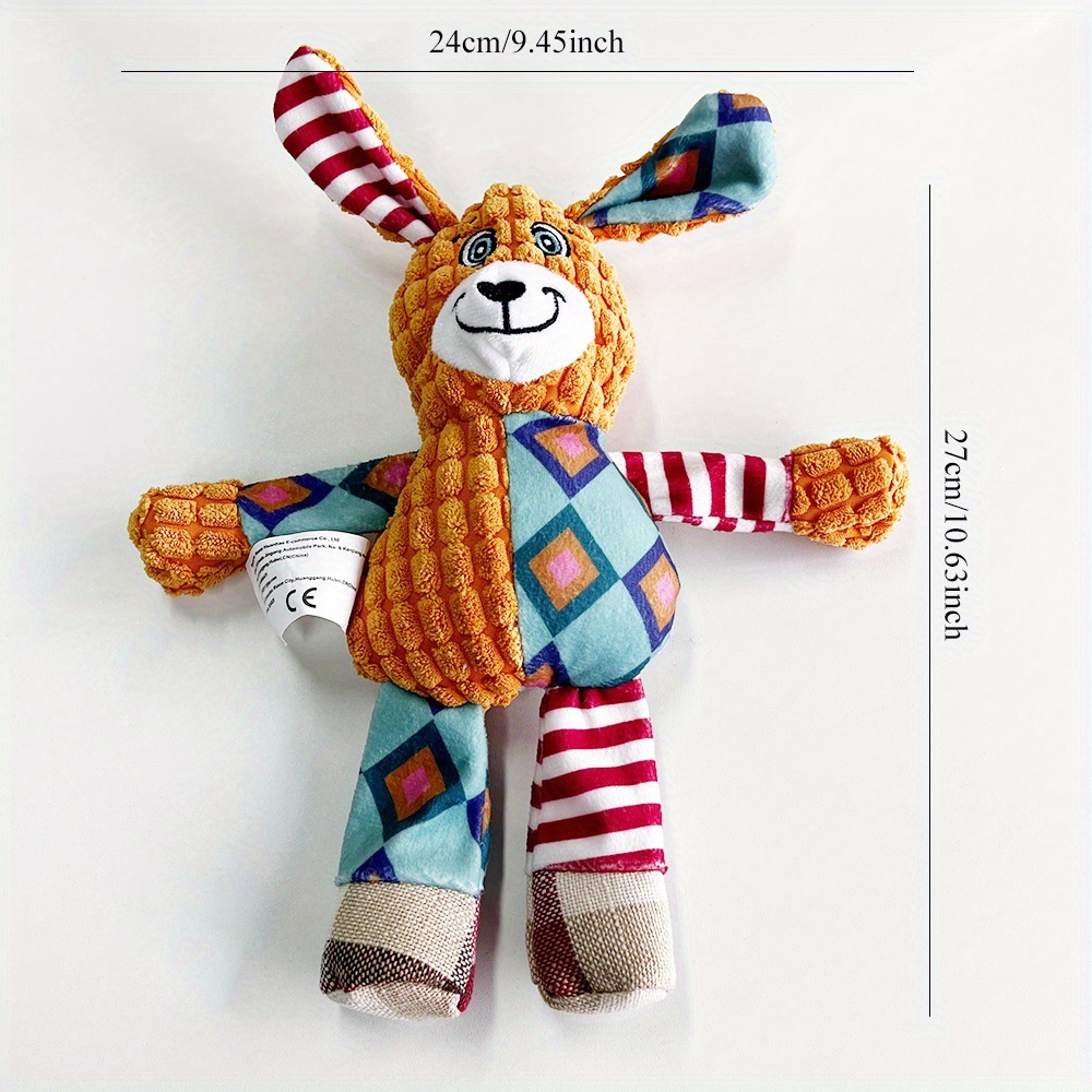 interactive squeaky plush dog toy durable chew resistant pineapple grid design for medium breeds fun pet playtime accessory 3