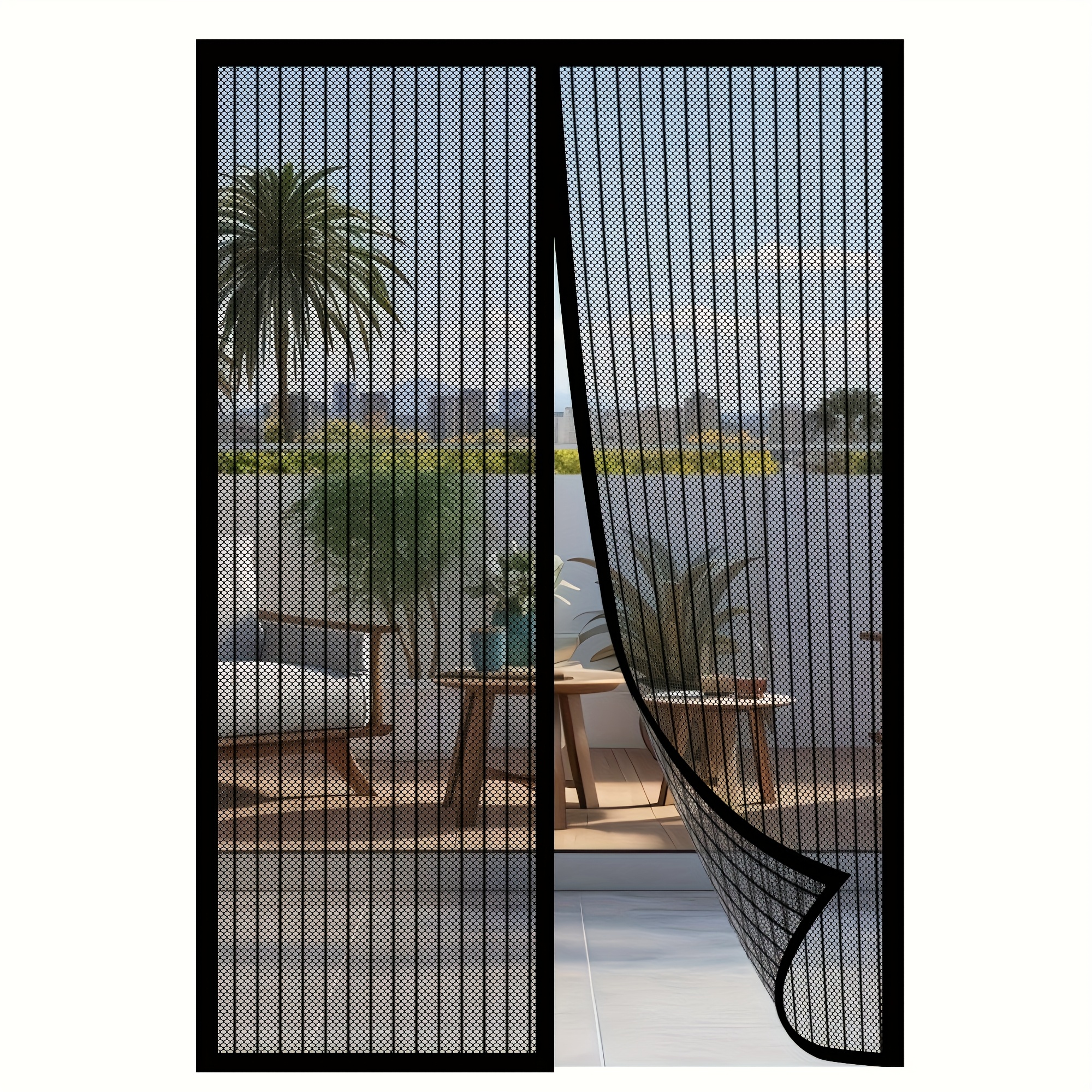 home decor heavy duty self sealing magnetic screen door with air permeable anti mosquito net design magnetic strip installation easy to open and close   durable nylon material suitable for kitchen balcony use etc