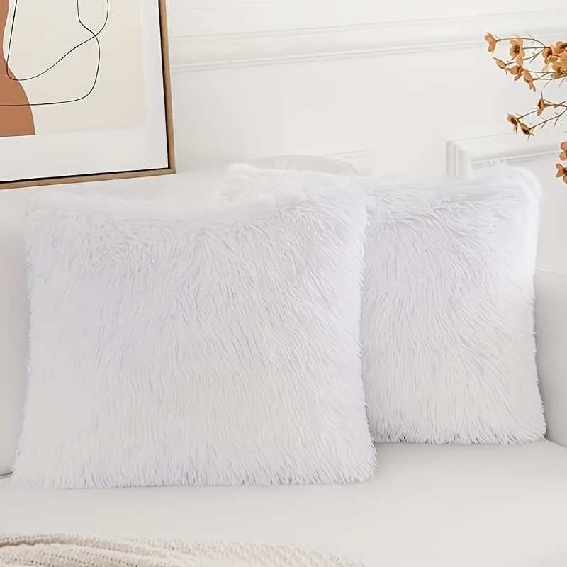 2pcs Luxury Plush Pillowcase, Comfortable Winter Decoration Plush Pillowcase, Sofa Bedroom Pillowcase Cover