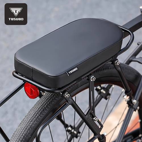 1 comfortable pu bicycle backseat cushion with durable stitched edges for riding experience for men women bike seat