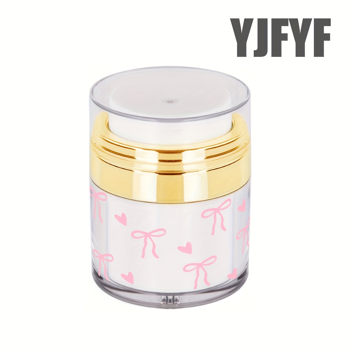 Image of 1 Empty Bottle With Pink - Cream, Foundation, Sunscreen Press-type Dispenser - Convenient Vacuum Pump Bottle, Suitable For Lotion And Cream, With Vacuum Pump, Top Dispensing, Travel-friendly