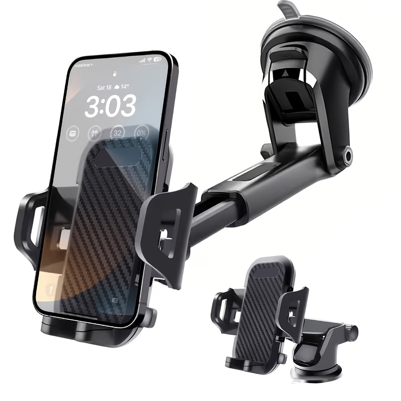 TEMU 360Â° Rotatable Dashboard Mount - Dual-use Car Phone Holder, Soft Pvc Automotive Phone Stand, Suitable For Car Use, 270Â° Adjustable Headrest |