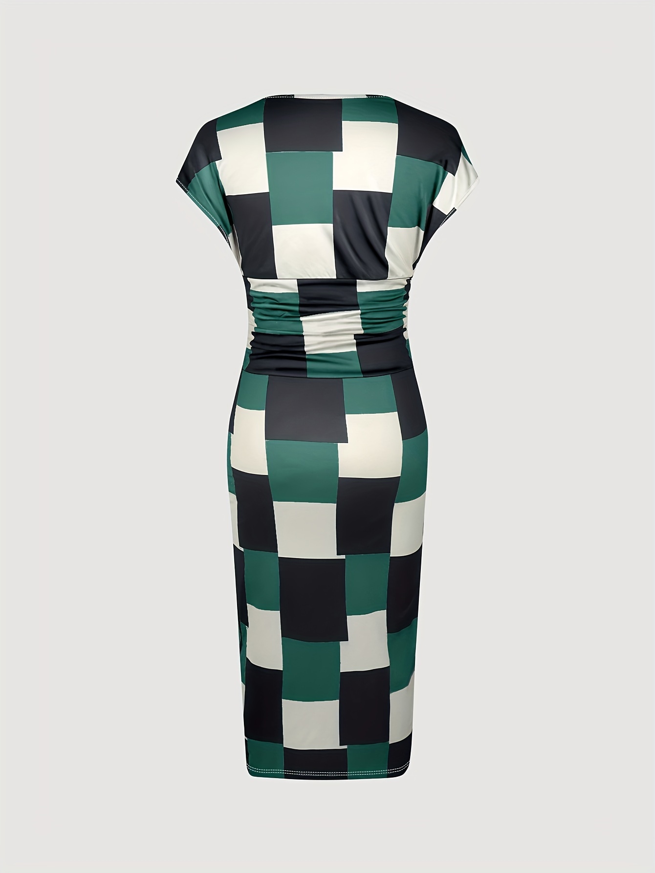 パーティードレス Short-Sleeve Multicolored Silk Dress Sarah Short Sleeve Dress – Sozy