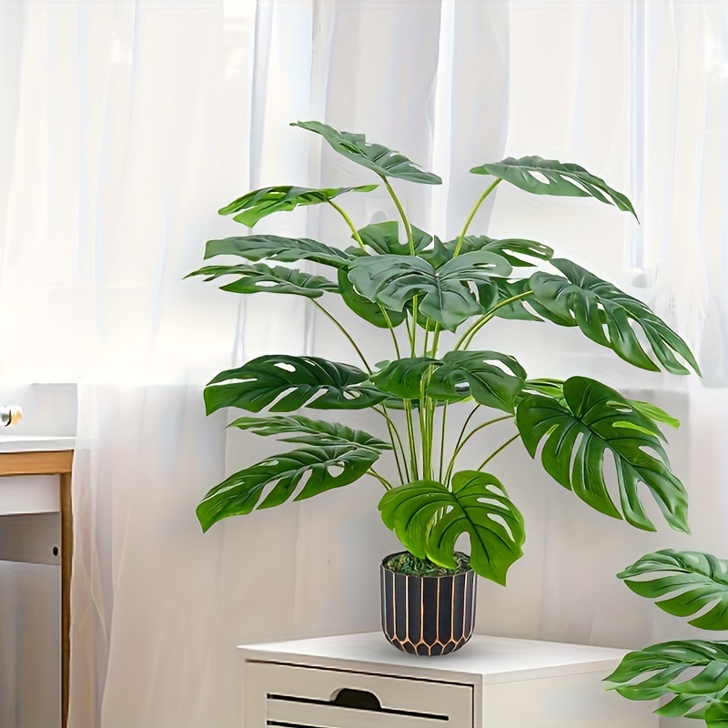 

2 Packs Fake Plants 19'' Diy Monstera Artificial Floor Plants In Pots For Room Home Office Farmhouse Decor Indoor