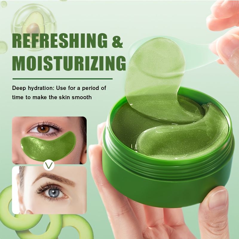 Image of Instantly Dark Circles And Wrinkles, 80g/2.821oz/60pcs Natural Avocado Eye Mask, Provides Hydration And Deep Nourishment, And Tightens Delicate , Results In 1 Day, Lifts And Tightens, Rapidly Improves