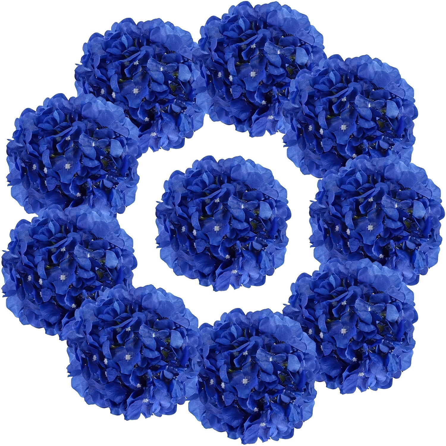 

10pcs Vinrado Royal Blue Hydrangea Artificial Flowers With Detachable Stems - Full Silk Heads For Diy Projects, Wedding Centerpieces & Home Decor, Valentine's Day, Artificial Flowers For Outdoors