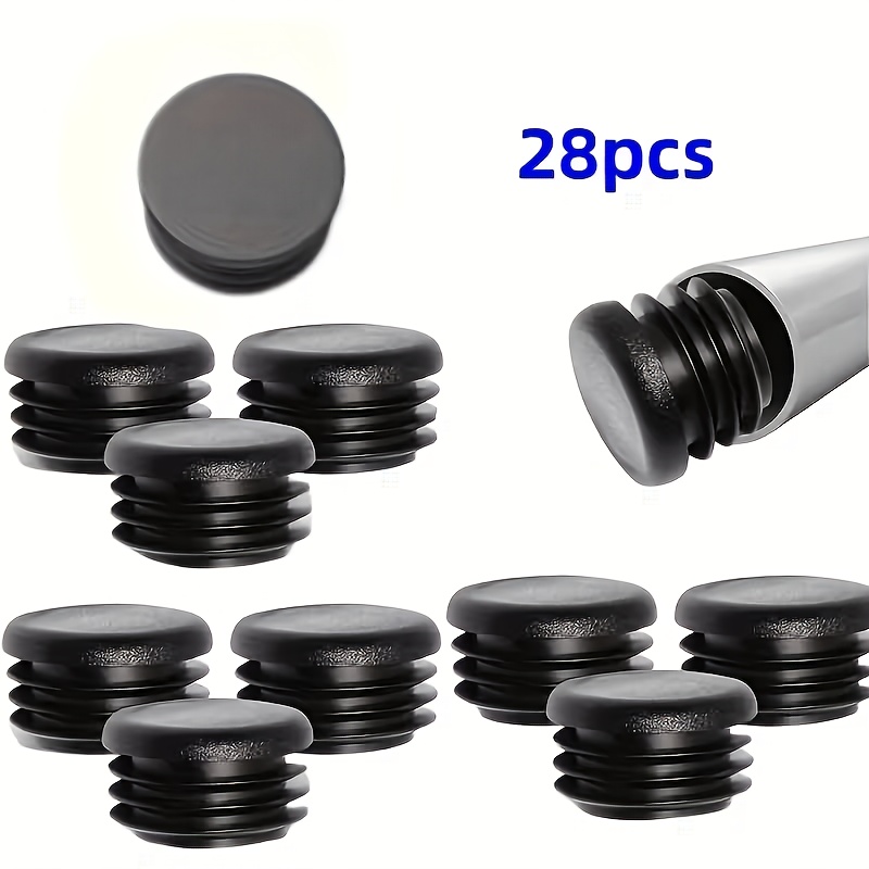 TEMU 28pcs Heavy-duty Plastic Hole Plugs Furniture Foot Pads, No-tool Installation, Suitable For Chairs, Furniture Legs, Fence Posts, Pipes, Decks,