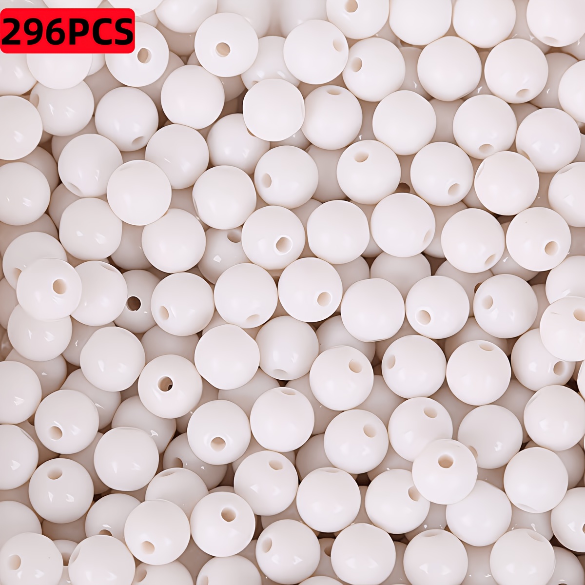TEMU 296pcs Round Beads 8mm Acrylic Spacer Beads, Jewelry Making Supplies, Bracelet Necklace Spacer Beads, Beads And Bead Assortments