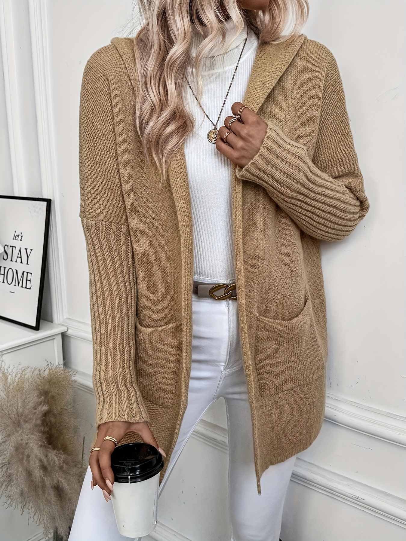 cardigan élégant en femme couleur polyester 100% Temu Switzerland