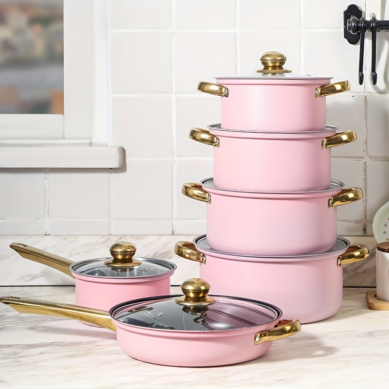 Pink Oven Pan Set Pink Non-Stick Carbon Steel Baking Pan Set