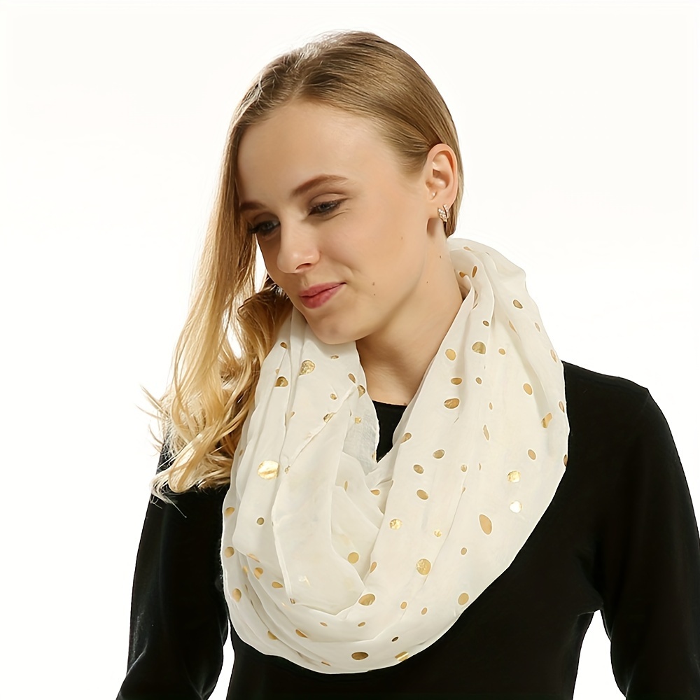 Image of New Autumn/winter Polka Dot Scarf, Small And Large Polka Dot Tulle Scarf With Print