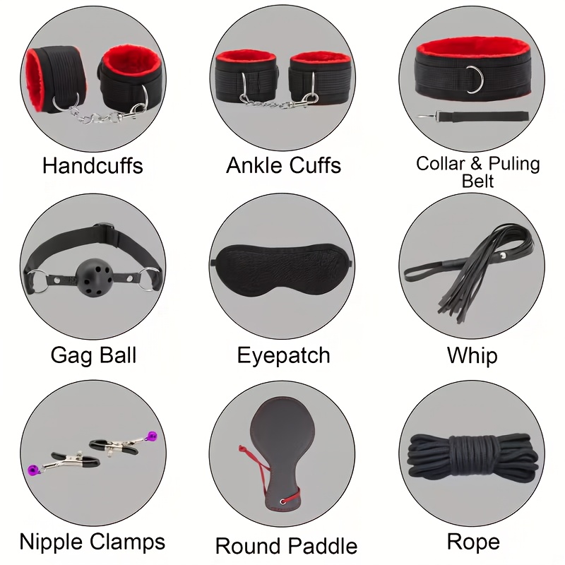 42pcs BDSM Bondage Kit For Sexy Lingerie And Panties, Breast Suction, Mask For Role Reversal, Anal Plug, Bondage Restraint Tools, Play Handcuffs Blindfold, And Spanking Accessories -Safe, Adult Sex Toys For Women And Men, Valentine'S Day Gifts - Image 2