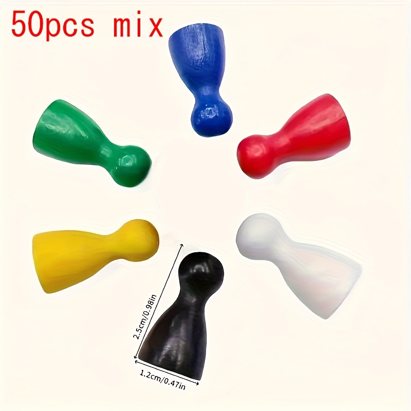 50pcs/set Random Color Humanoid Chess Pieces Wood For Games Accessories