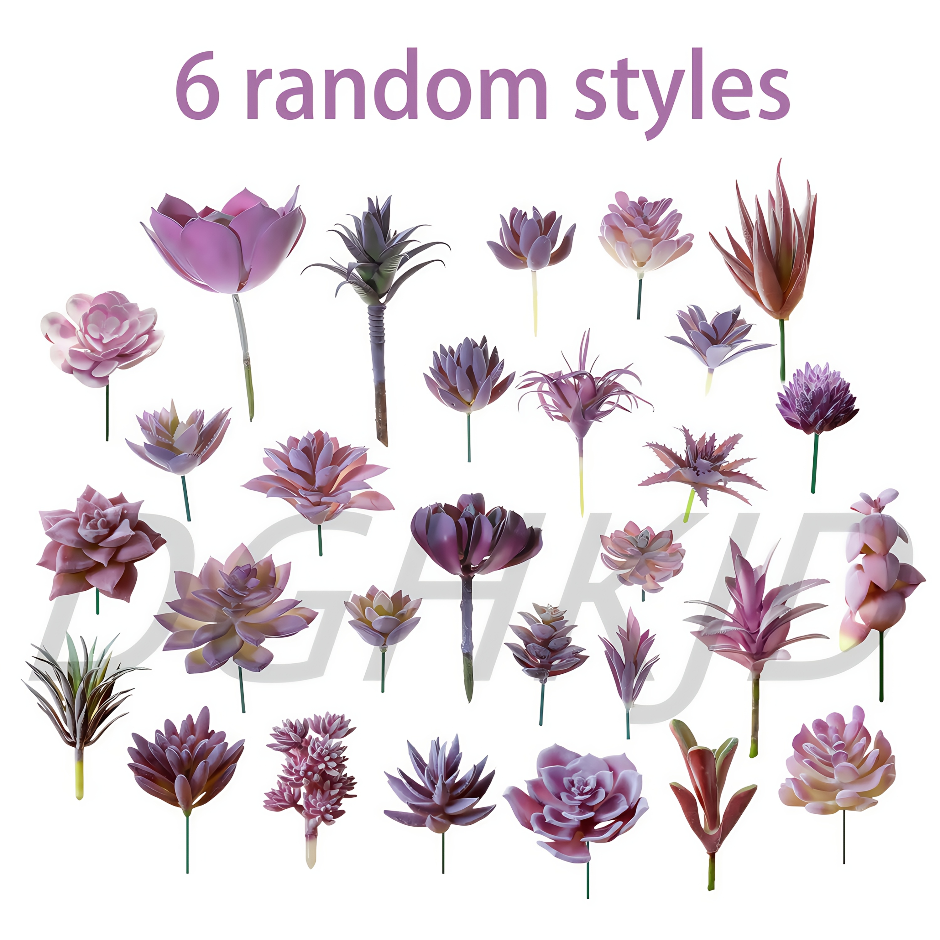Image of 32 Kinds Of Purple Succulents, Random 6pcs, Series, Faux Succulents, Plant Decorations, Creative Flower Pot Additions, Office Ornaments, Housewarming Gift, Room Desktop Decor